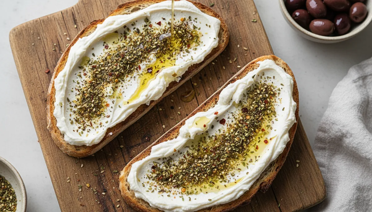 Tostë me Labneh dhe Za'atar nga Lindja e Mesme