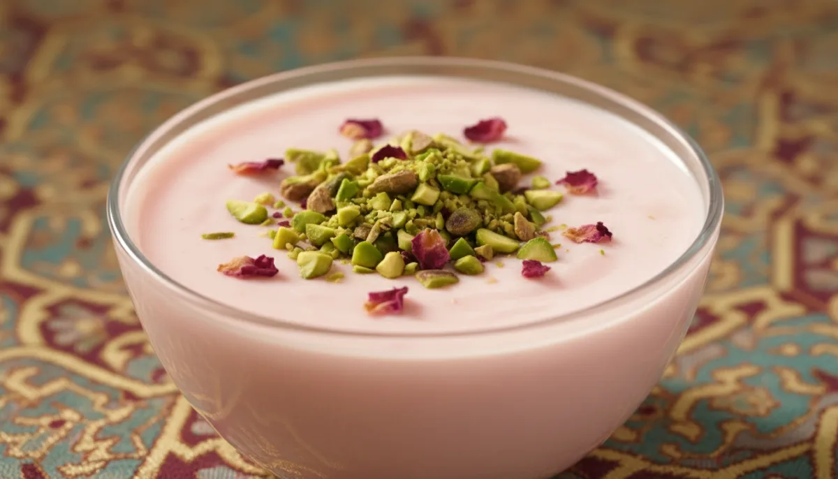 Middle Eastern Pistachio Rosewater Pudding