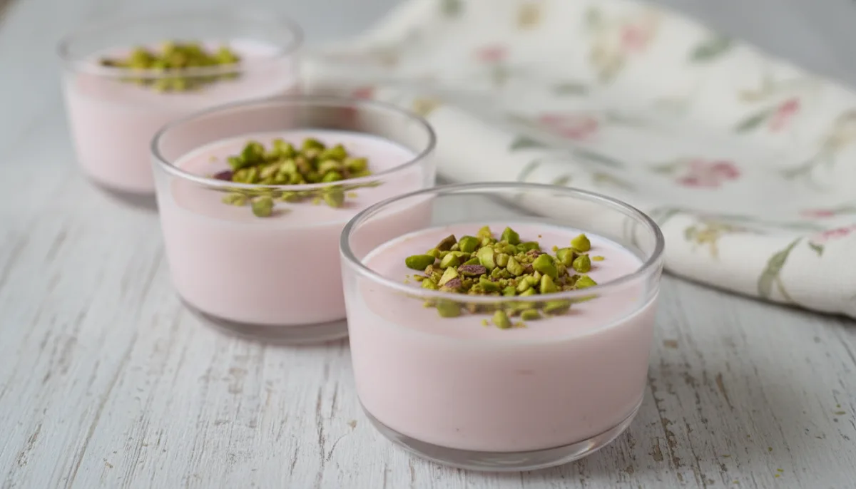 Middle Eastern Rosewater Pistachio Pudding