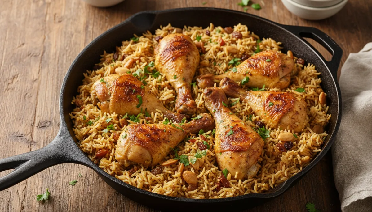 Middle Eastern Spiced Chicken and Rice Skillet