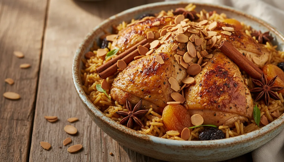 Fragrant Middle Eastern Chicken and Rice with Toasted Almonds