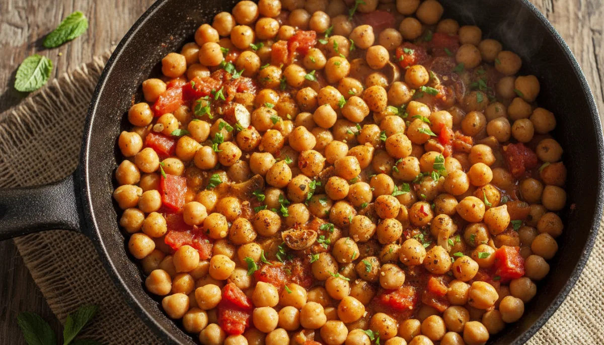 Poêlée de Pois Chiches et Tomates aux Épices Orientales