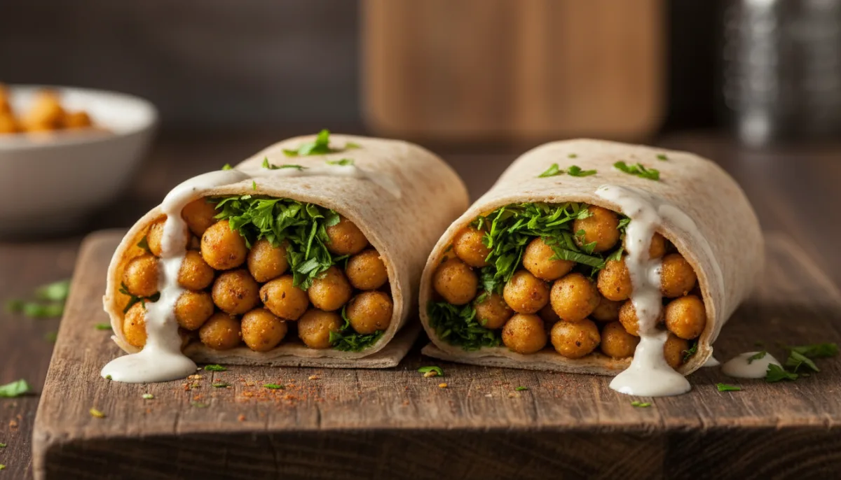 Middle Eastern Spiced Chickpea Wraps
