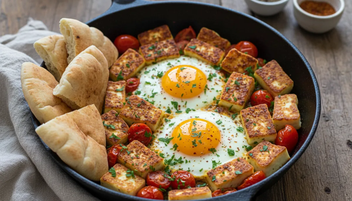 Tiganj me Vezë dhe Halloumi me Erëza Lindore