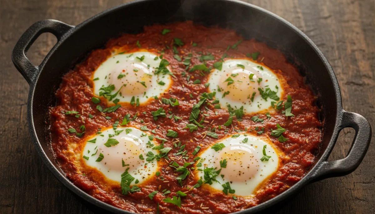Middle Eastern Spiced Egg and Tomato Skillet