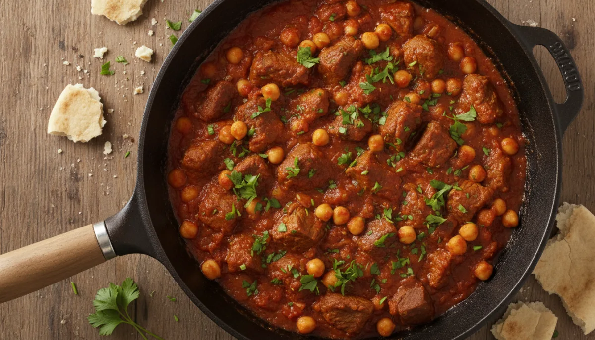 Middle Eastern Spiced Lamb and Chickpea Skillet