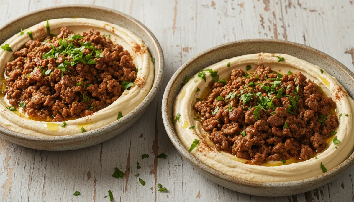 Middle Eastern Spiced Lamb and Hummus Bowls