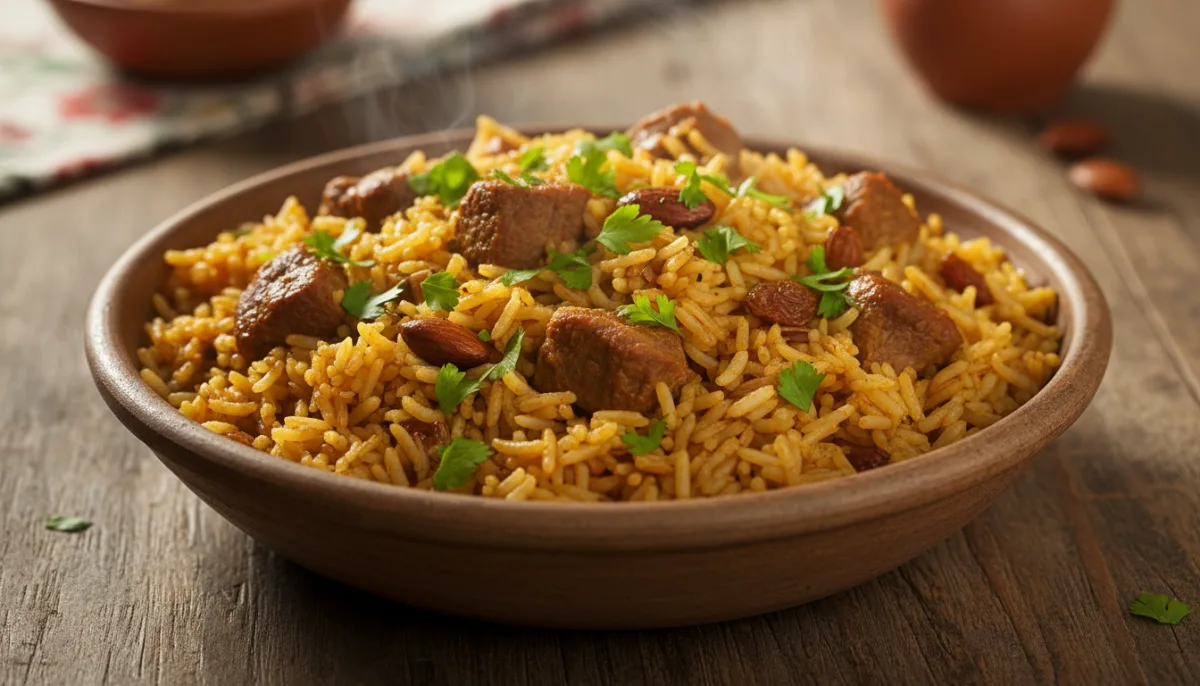 Middle Eastern Spiced Lamb and Rice Pilaf