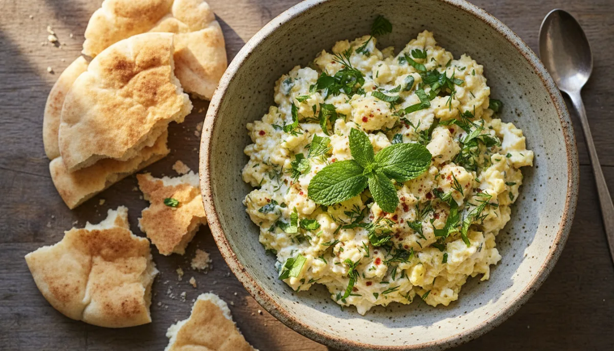 Middle Eastern Spiced Yogurt and Herb Scramble