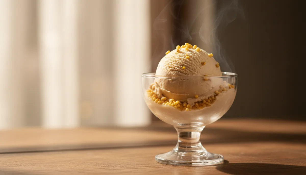 Creamy Mongolian Milk Tea Ice Cream with Toasted Millet