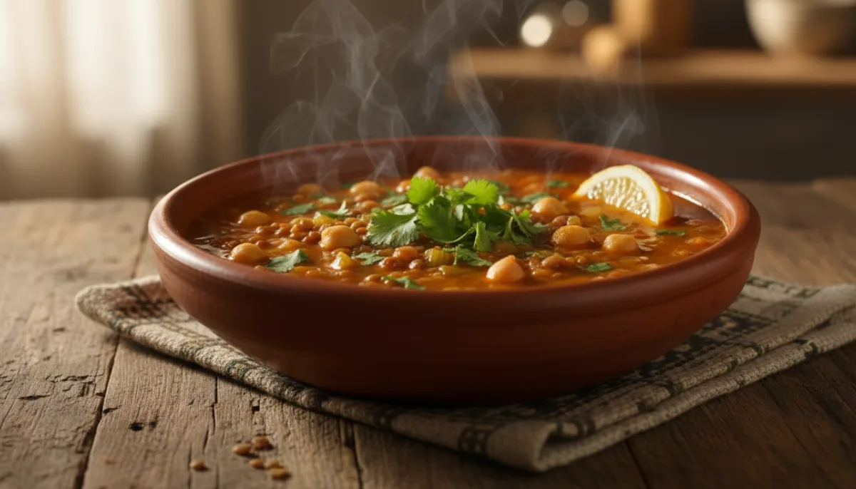 Zuppa Harira Marocchina con Ceci e Lenticchie