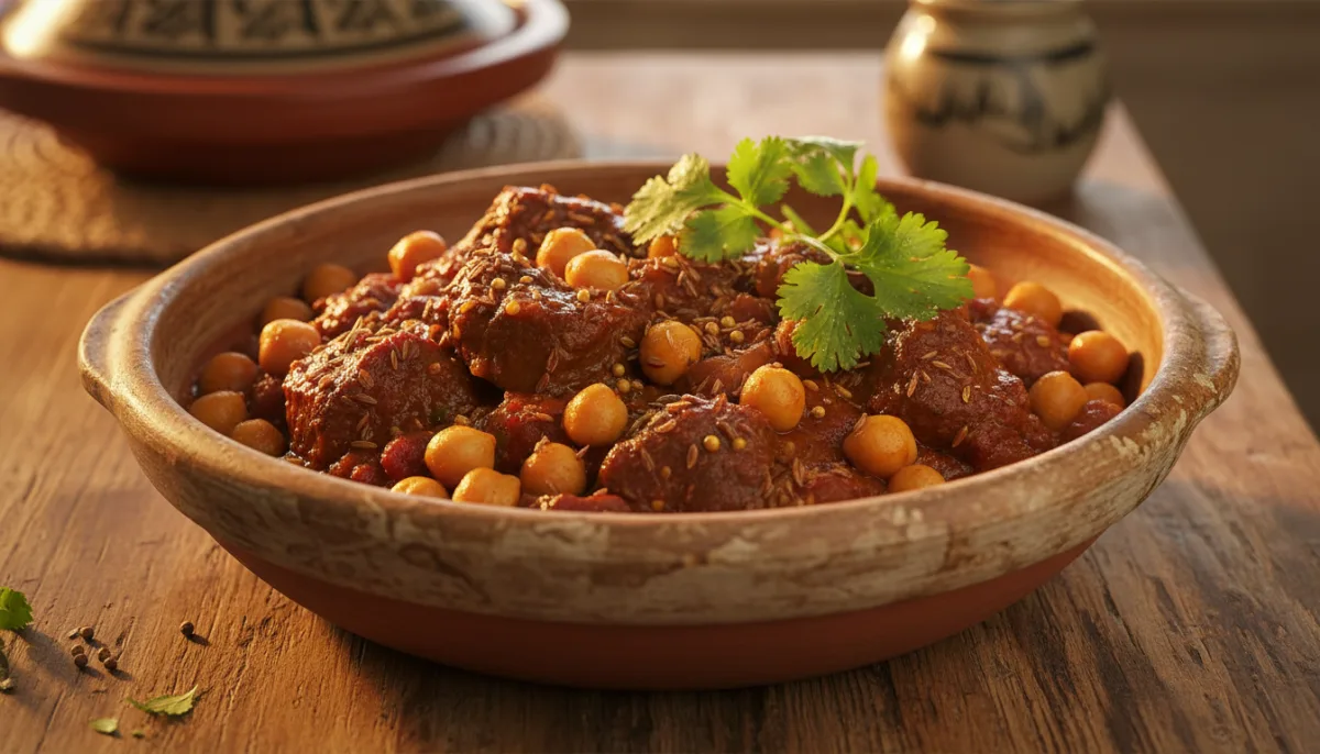 Hearty Moroccan Beef & Chickpea Skillet