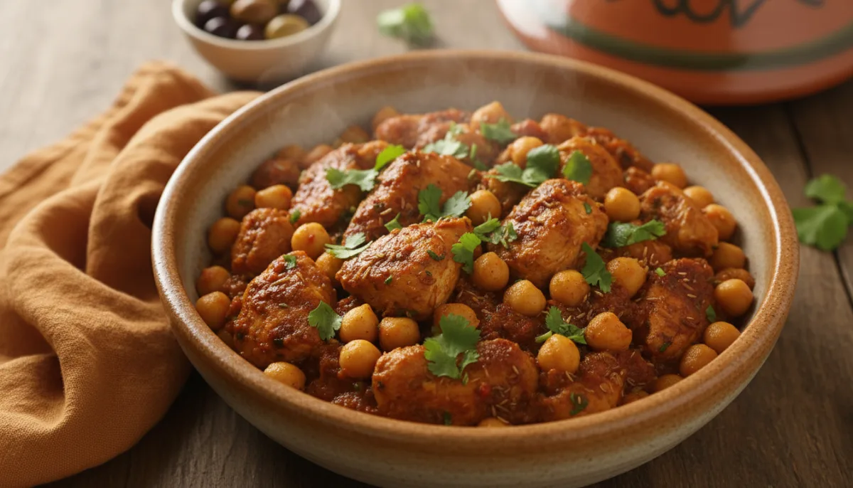 Moroccan Spiced Chicken and Chickpea Skillet