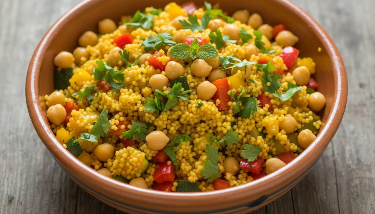 Moroccan Spiced Chickpea and Vegetable Couscous