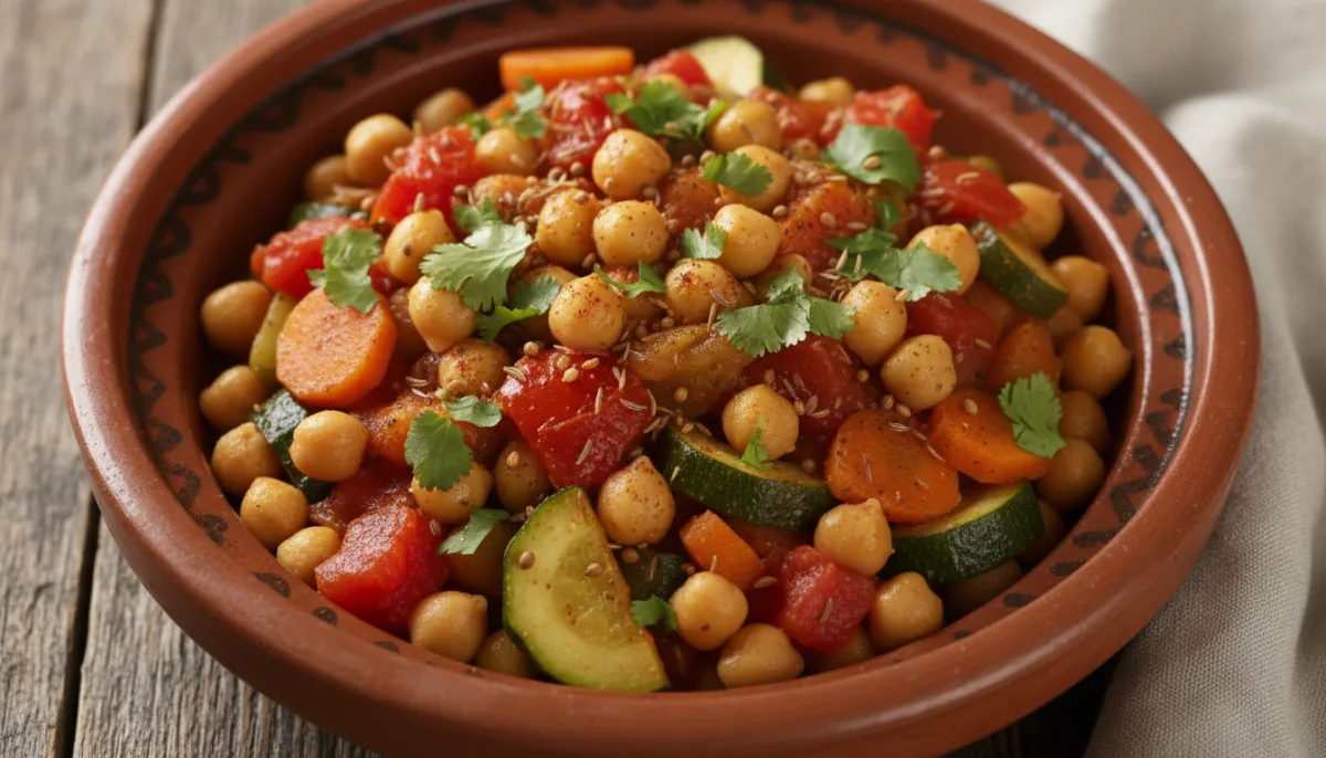 Moroccan Spiced Chickpea and Vegetable Tagine