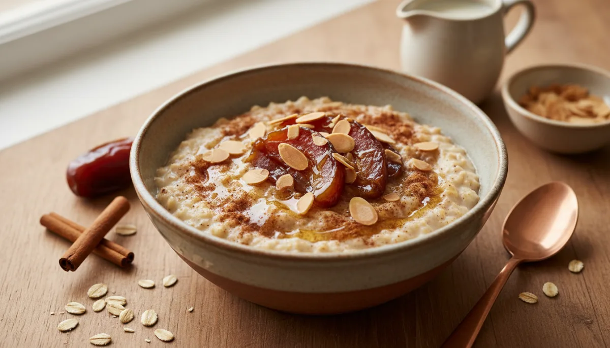 Moroccan Spiced Date and Oat Breakfast Porridge