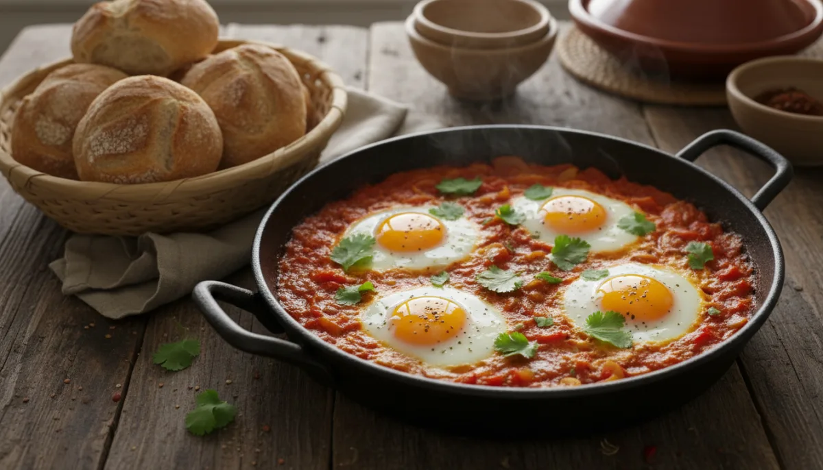 Moroccan Spiced Egg and Tomato Skillet