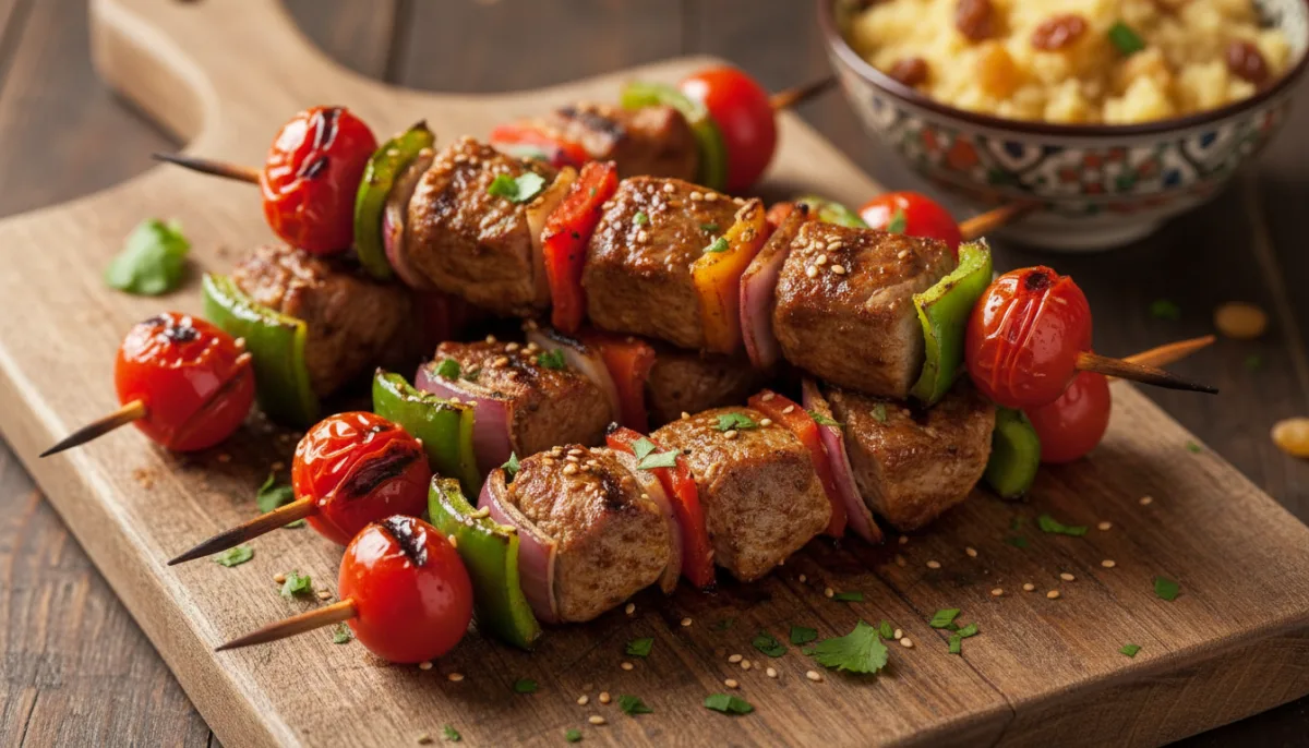 Moroccan-Inspired Lamb & Veggie Skewers