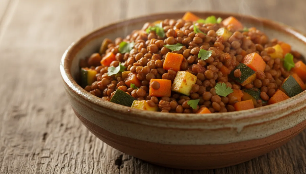 Poêlée de Lentilles et Légumes aux Épices Marocaines