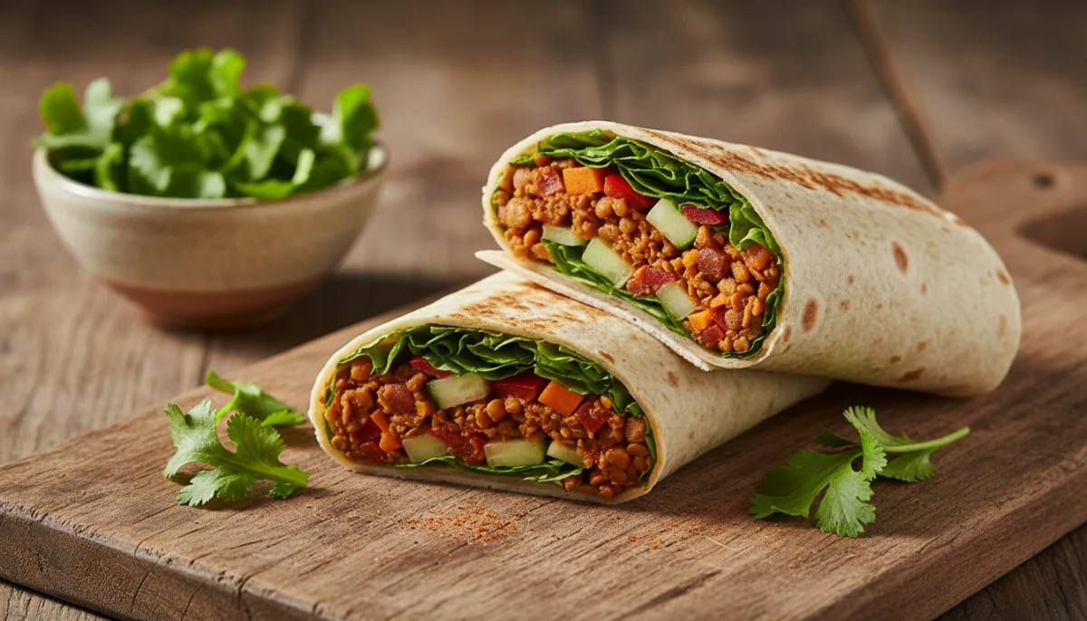 Moroccan Spiced Lentil and Vegetable Wraps