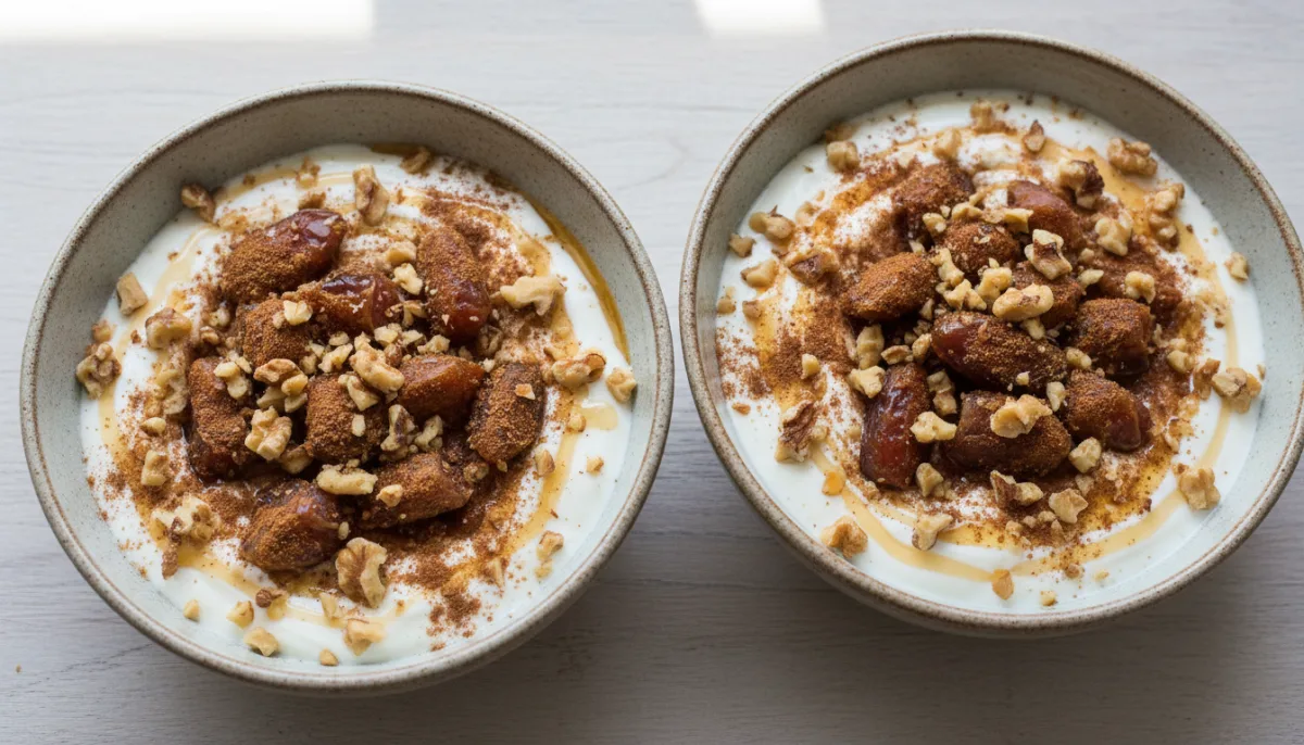 Moroccan Spiced Yogurt with Dates and Walnuts
