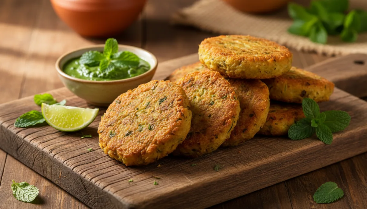 Aloo Chop Nepalês (Bolinhos de Batata) com Chutney de Menta