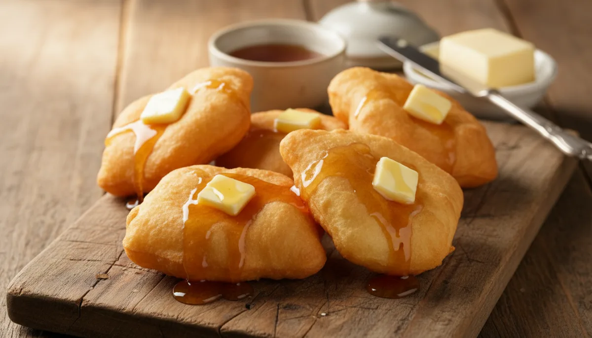 New Zealand Fried Bread with Golden Syrup and Butter