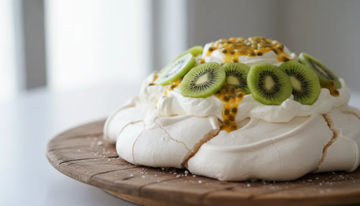 Classic New Zealand Pavlova with Kiwifruit and Passion Fruit