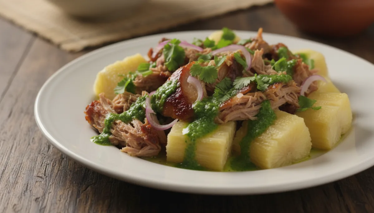 Nicaraguan Chancho con Yuca with Mojo Sauce