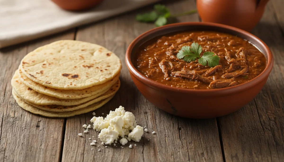 Indio Viejo Nikaraguan me Tortilla të Freskëta dhe Cuajada