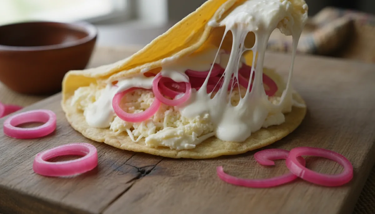 Authentic Nicaraguan Quesillo: Tortilla, Cheese, and Pickled Onion Delight