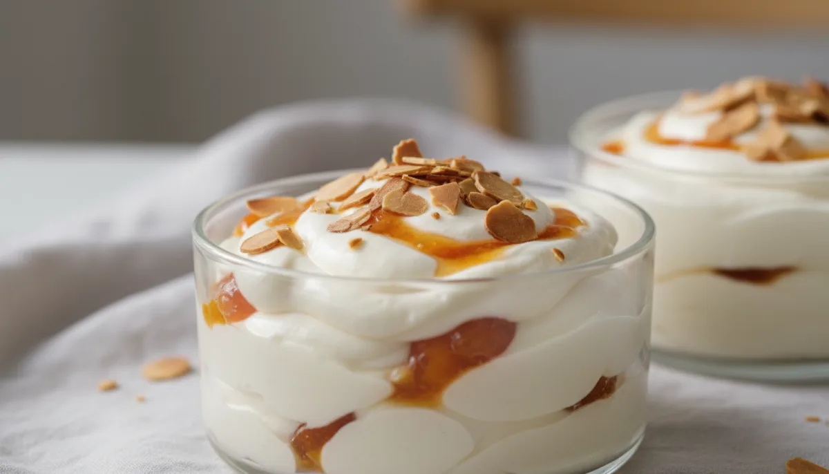Mousse Nórdica de Moras Árticas y Chocolate Blanco con Almendras Tostadas