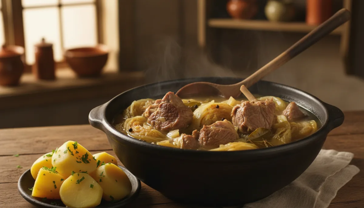 Nordic Fårikål (Lamb and Cabbage Stew) with Boiled Potatoes