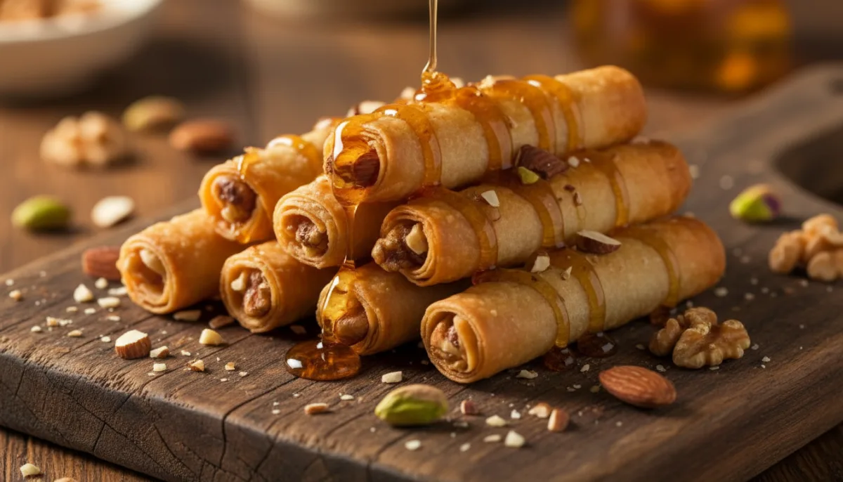 Rollitos de Fillo de Miel y Nueces al Estilo Norteafricano