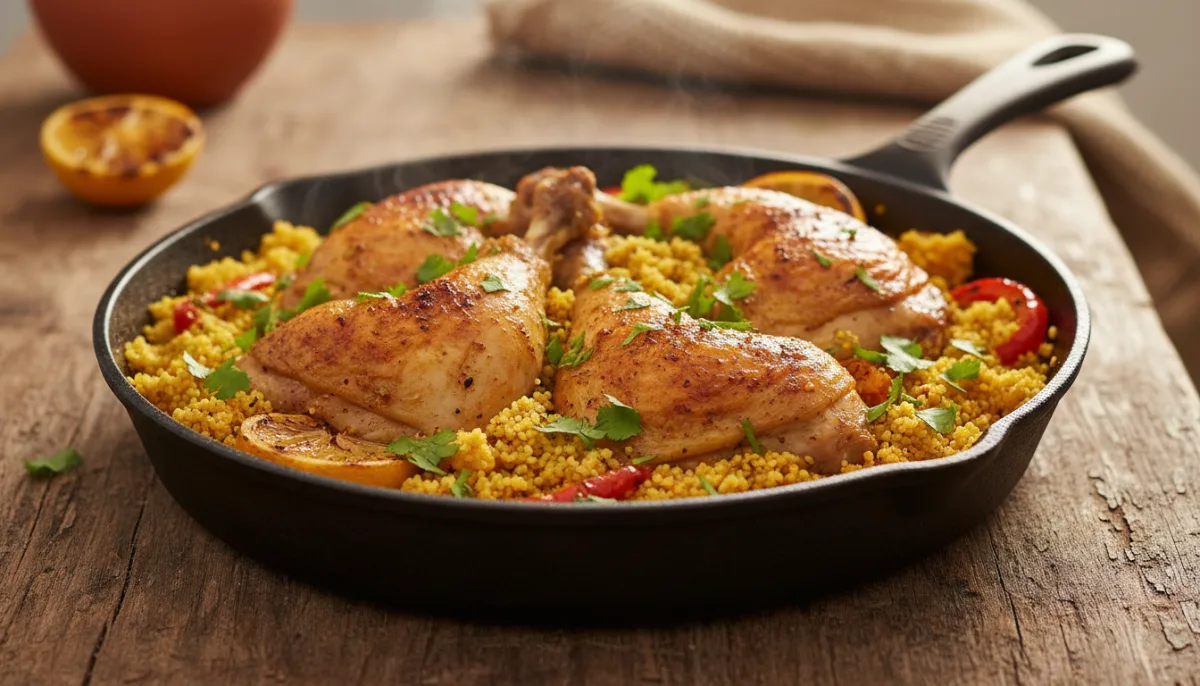 North African Spiced Chicken and Couscous Skillet