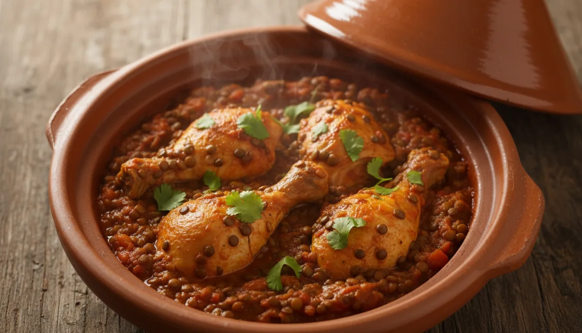 North African Spiced Chicken and Lentil Tagine
