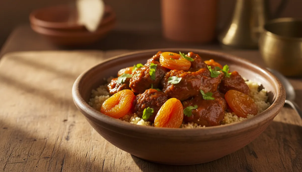 Couscous d'Agneau et Abricots aux Épices Nord-Africaines