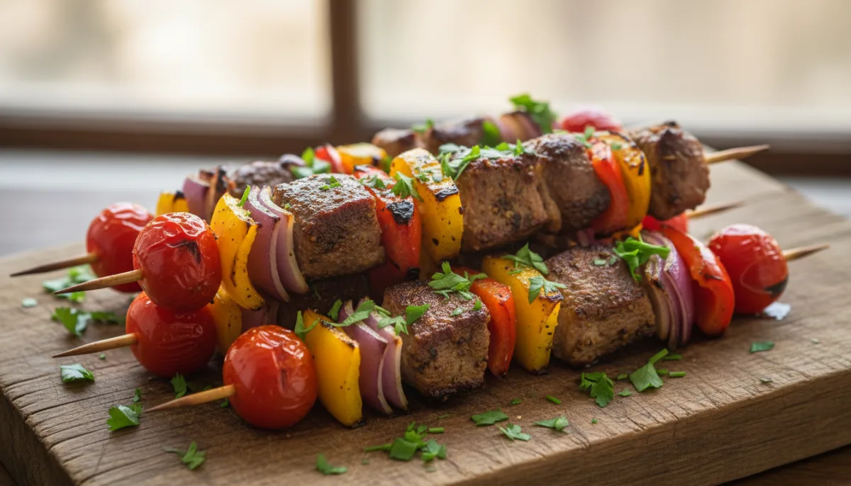 Brochettes d'Agneau et Légumes aux Épices Nord-Africaines