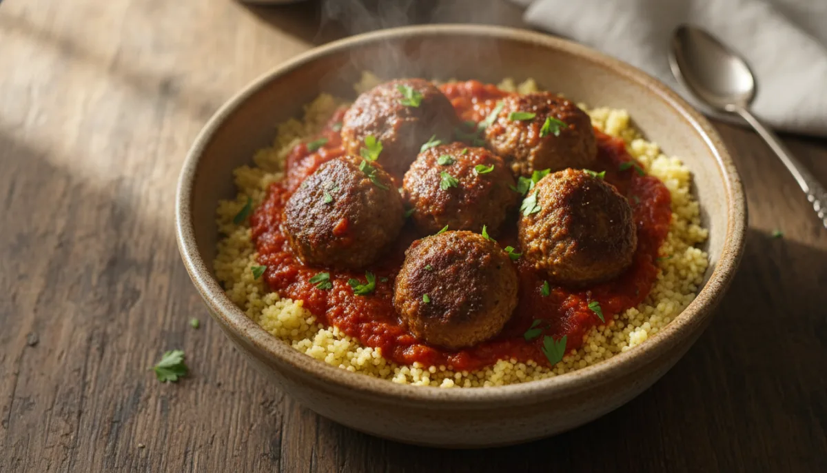 Boulettes d'Agneau Épicées Nord-Africaines au Couscous