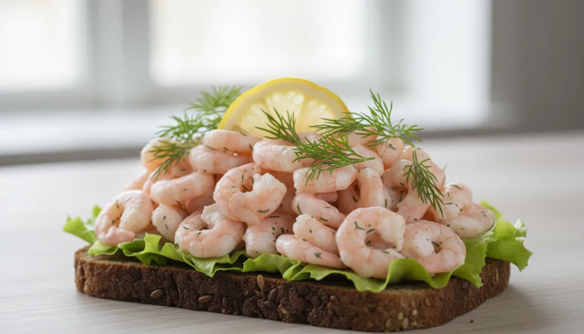 Norwegisches Krabben-Brot mit Dill und Zitrone