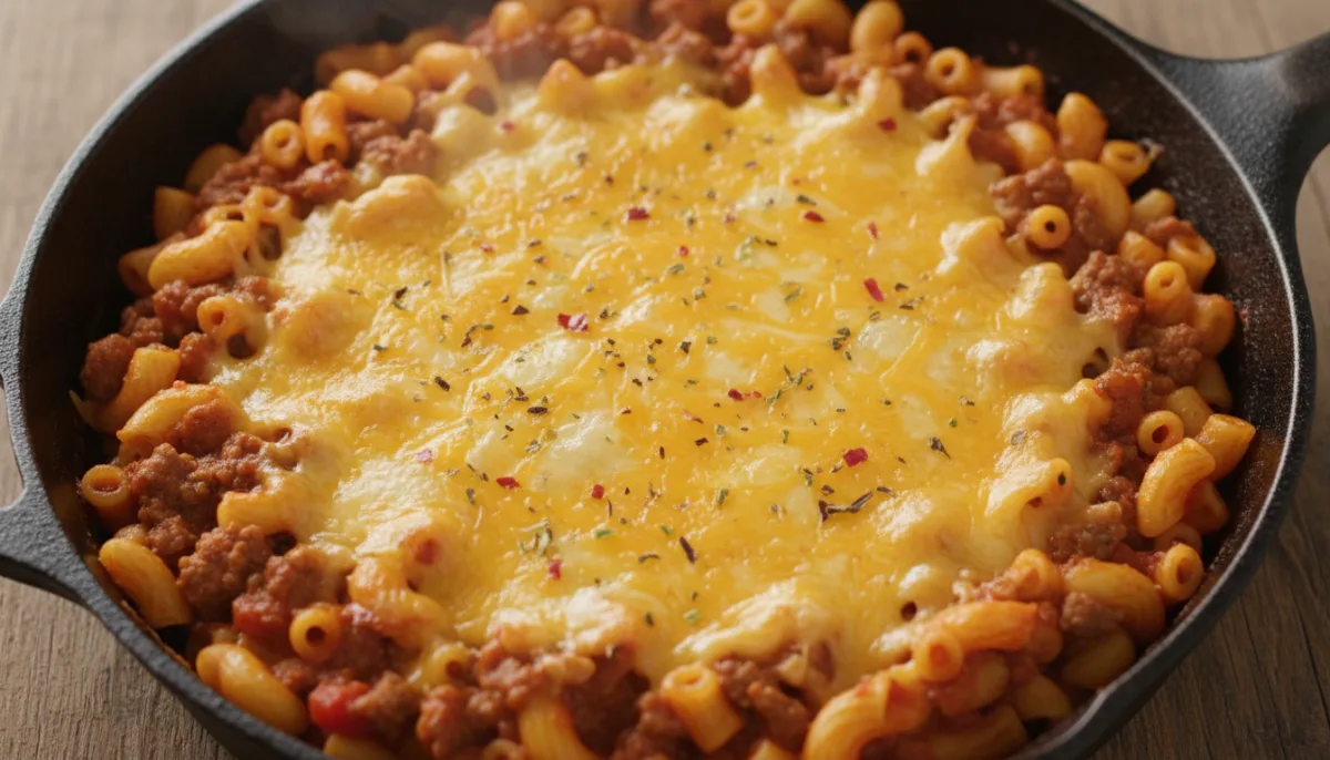 One-Pan Cheesy Beef and Macaroni