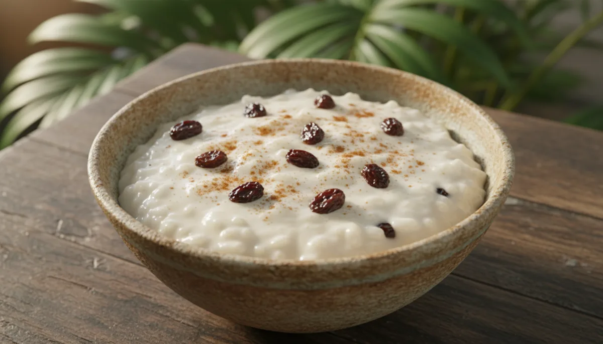 Arroz Doce Panamenho com Coco e Passas