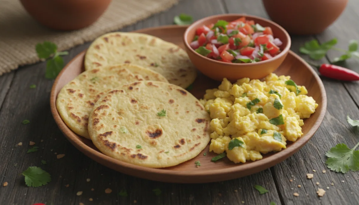 Tortilla Misri Panameze me Vezë të Fërguara dhe Salcë Freskët