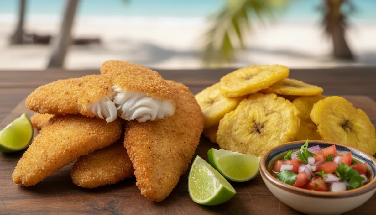 Panamanian Pescado Frito con Patacones