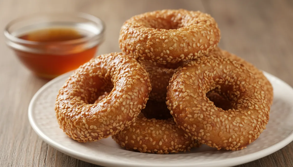 Pani Walalu (Honey Rings) with Toasted Sesame Seeds