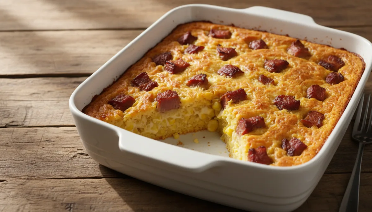 Paraguayan Chipa Guasu (Cornbread Casserole) with Roasted Pork
