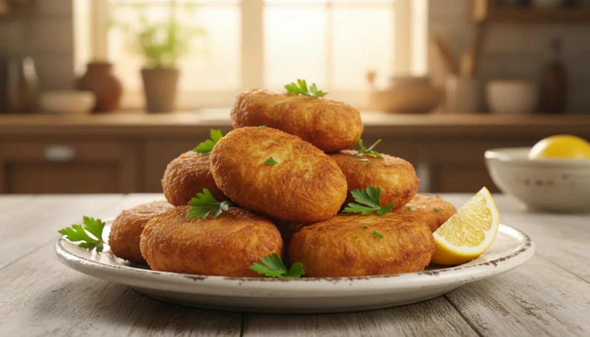 Pastéis de Bacalhau: Crispy Codfish Cakes with Parsley and Onion