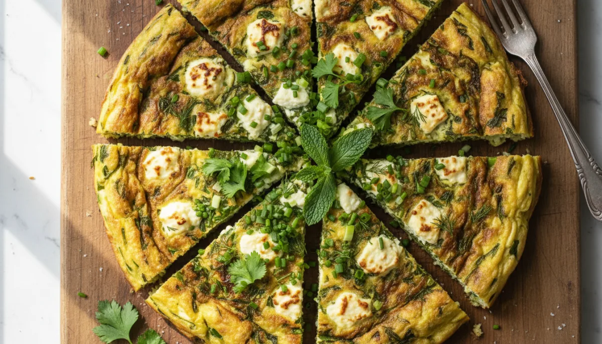 Frittata Persiane me Erëza dhe Djathë (Kookoo Panir Sabzi)
