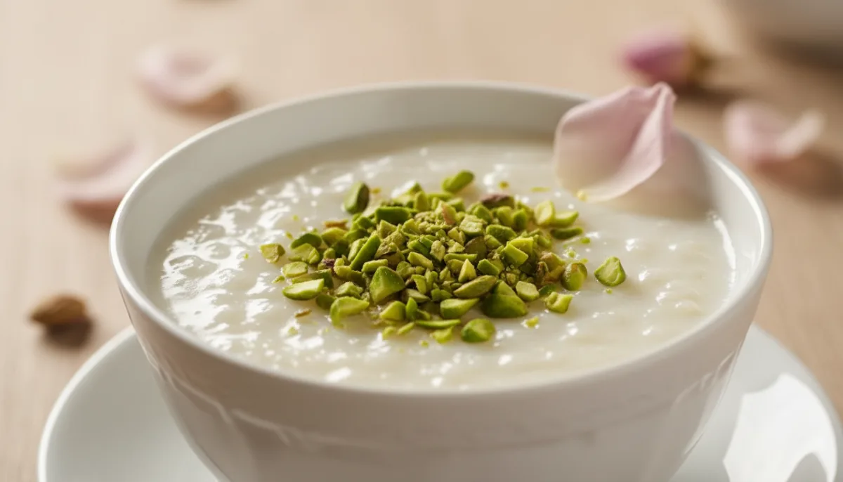 Persian Rosewater and Cardamom Rice Pudding
