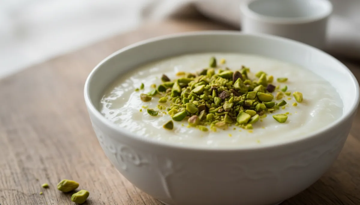 Arroz con Leche Persa de Agua de Rosas y Cardamomo (Shir Berenj)